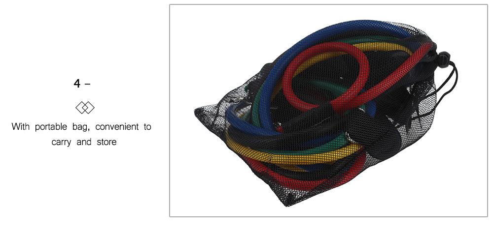 Pack of 5 Fitness Resistance Bands for Strength Exercise Training