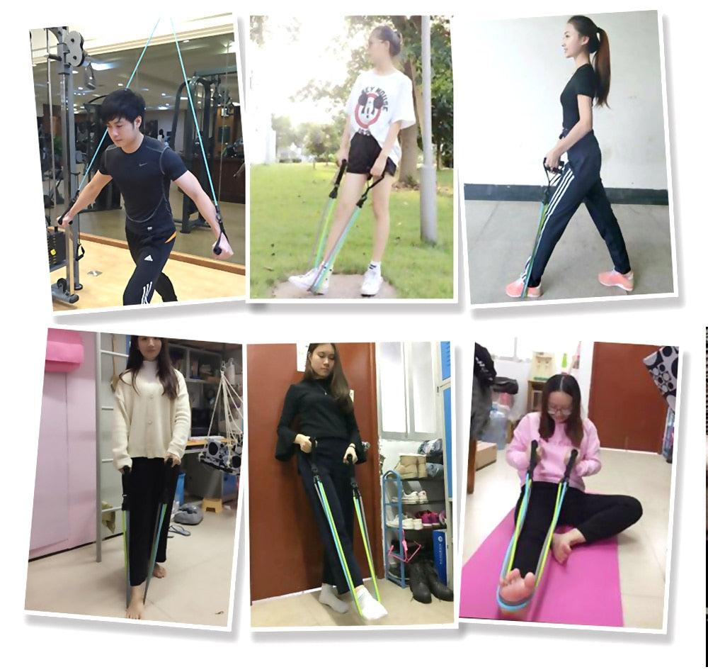 Pack of 5 Fitness Resistance Bands for Strength Exercise Training