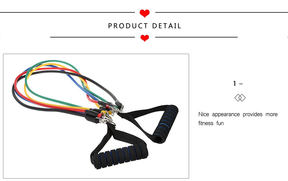 Pack of 5 Fitness Resistance Bands for Strength Exercise Training