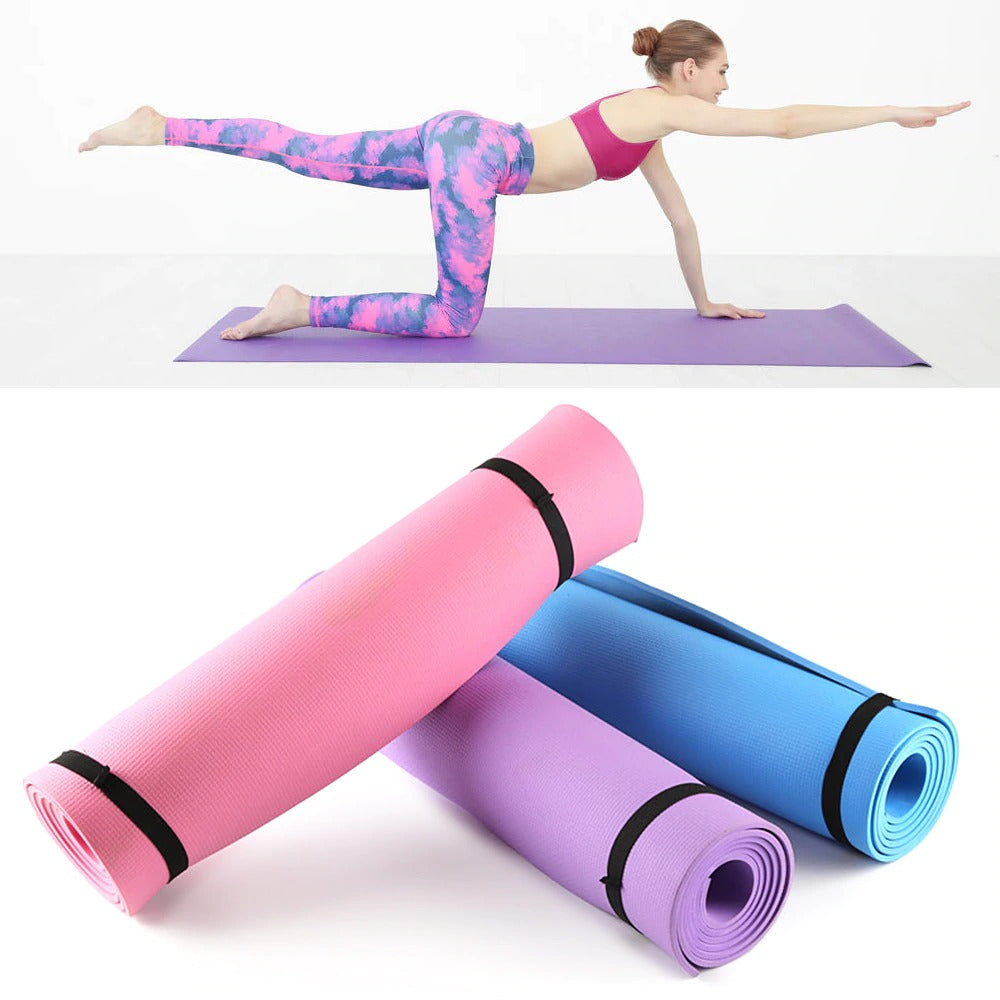 Premium 6mm Thick EVA Exercise Yoga Mat for Fitness Workouts