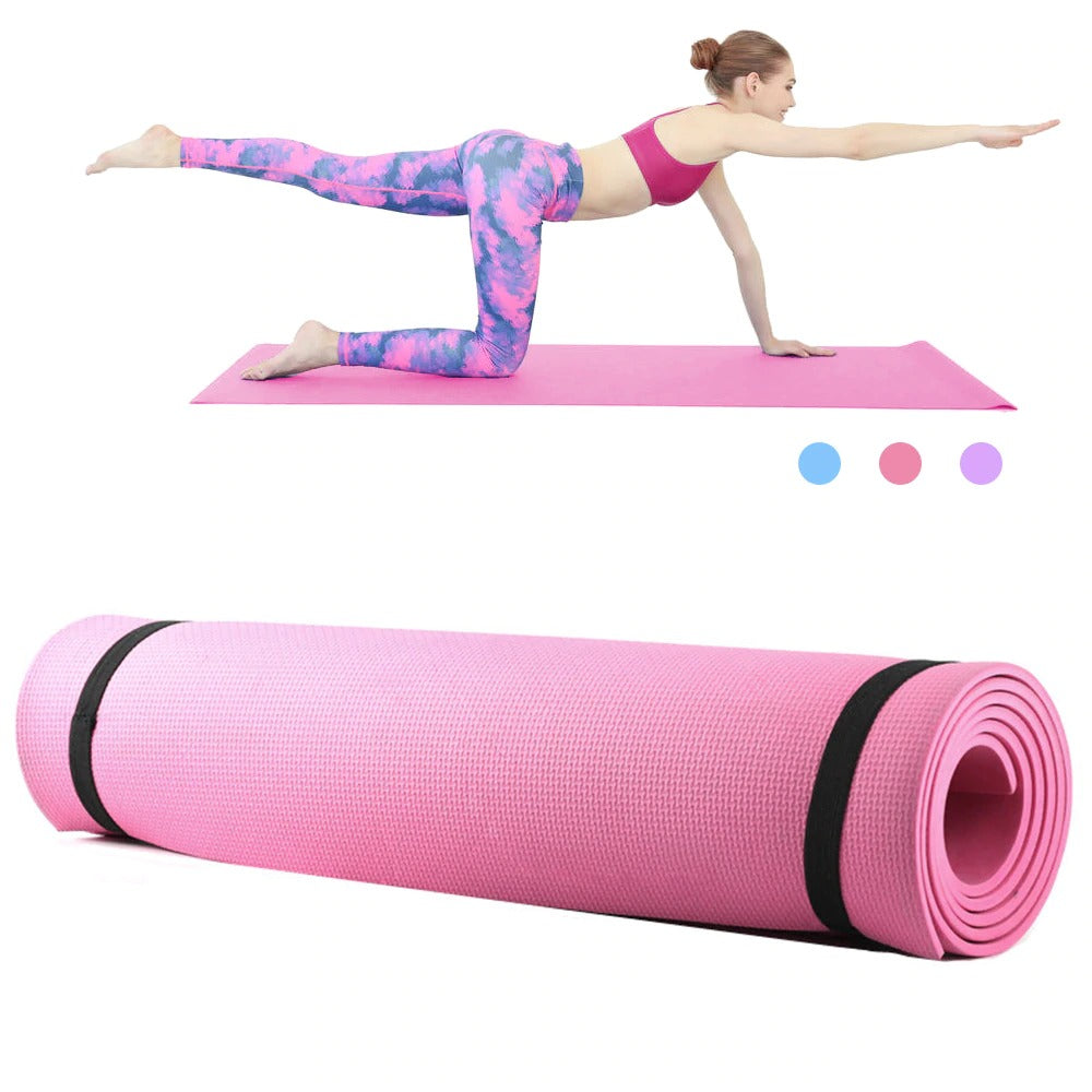 Premium 6mm Thick EVA Exercise Yoga Mat for Fitness Workouts