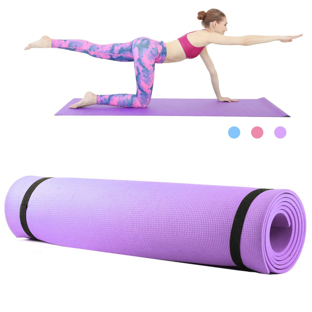 Premium 6mm Thick EVA Exercise Yoga Mat for Fitness Workouts